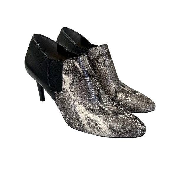 Cole Haan Bohemian Black Snake Print Slip On Almond Toe Stiletto 8 - Picture 1 of 6